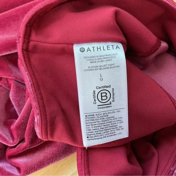 Athleta Elation Velvet Tight Size Large - Picture 4 of 6